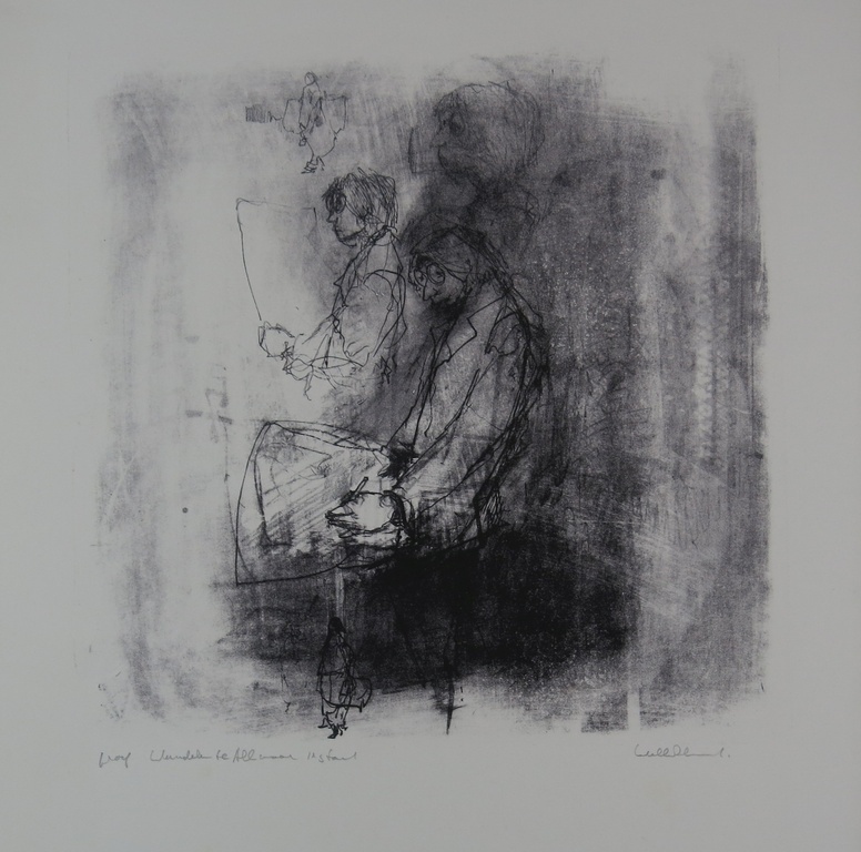 Dirkje Kuik: Litho, Wandelen te Alkmaar verkocht voor € 50!