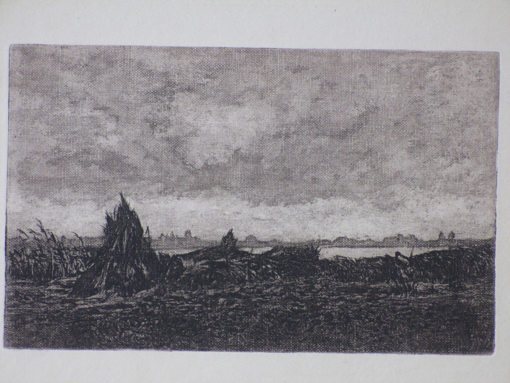 Jan Willem Nortier, Stoppelvelden aan het water, Ets kopen? Bied vanaf 1!