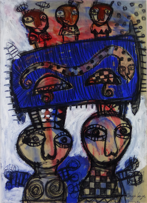 TOYIN  LOYE   LARGE SCALE  PAINTING  NIGERIA  AFRRICAN ART 1999 kopen? Bied vanaf 1!
