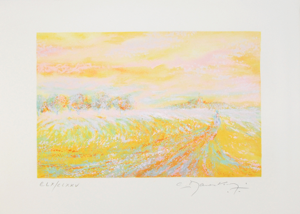 Claude Manoukian - Kleuren litho " Impressions Jaune " - Gesigneerd kopen? Bied vanaf 45!