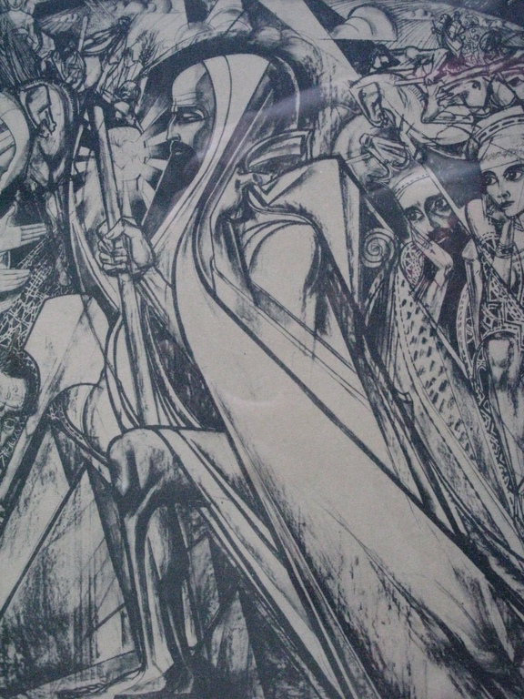 JAN TOOROP (1858-1928) - groot abstracte Litho, INGELIJST en in de plaat gesigneerd. verkocht voor € 250!