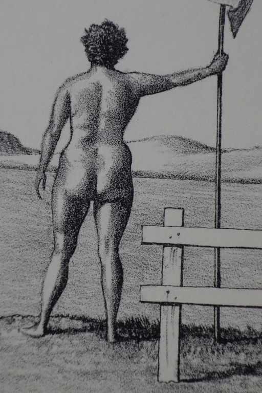 Joop Moesman, Litho "Op wacht". kopen? Bied vanaf 50!