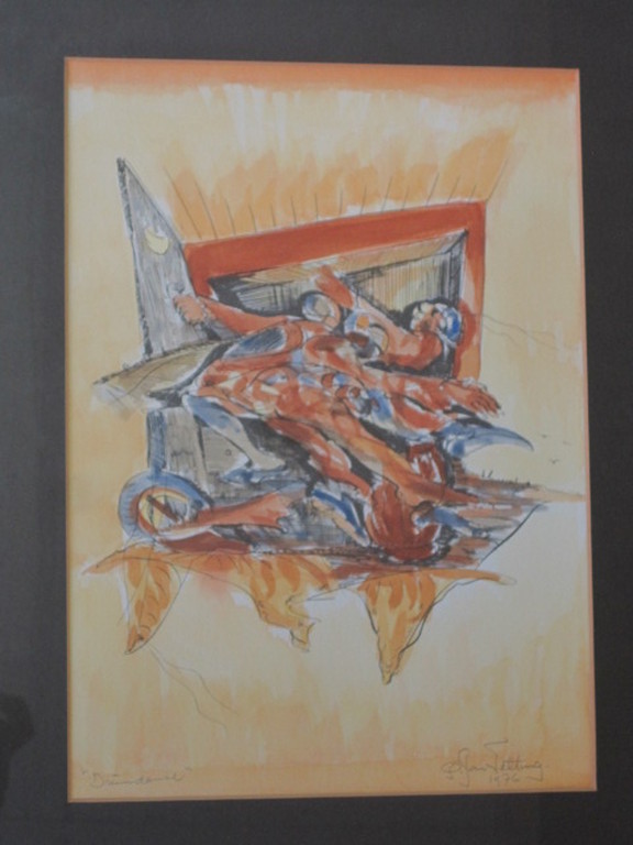 Q.J.Telting 1931-2003 aquarel "drumdance" gesigneerd 1976 kopen? Bied vanaf 1!