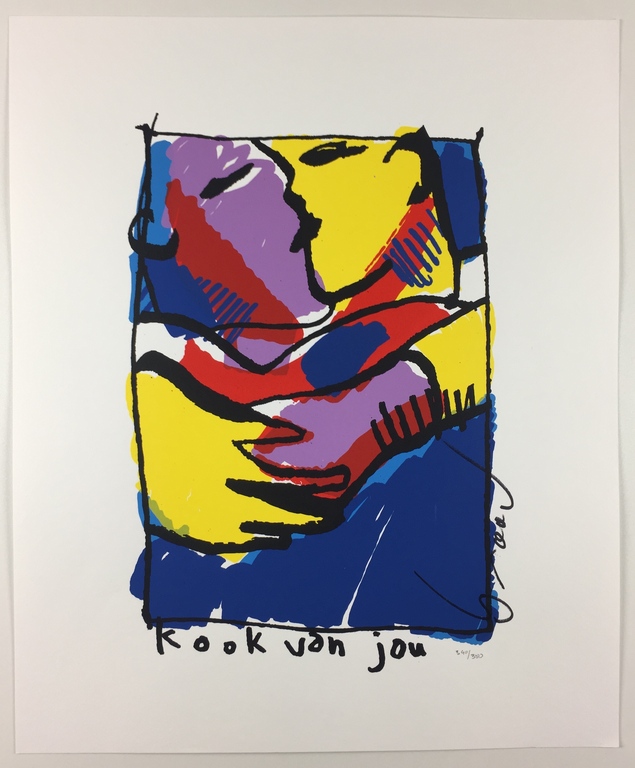 Herman Brood, handgesigneerde zeefdruk, 'Kook van jou' (VALENTIJNSAANBIEDING!) kopen? Bied vanaf 329!