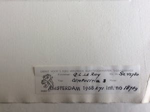 Guillaume Le Roy - Guillaume Le Roy: grote ets, Compositie 3, 1967. kopen? Bied vanaf 10!