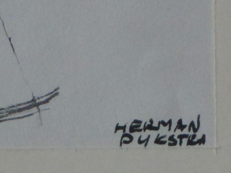 Herman Dijkstra, Jongenshoofd, Penseel-tekening kopen? Bied vanaf 30!