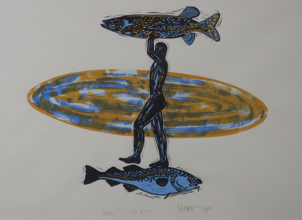 Hans Wap: Zeefdruk, The pond - Ingelijst kopen? Bied vanaf 20!