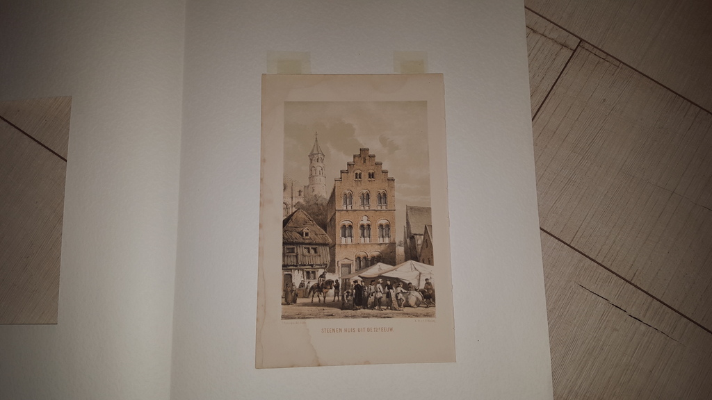 C. Springer (1817-1891) - litho, Steenen huis uit de 12e eeuw  kopen? Bied vanaf 29!