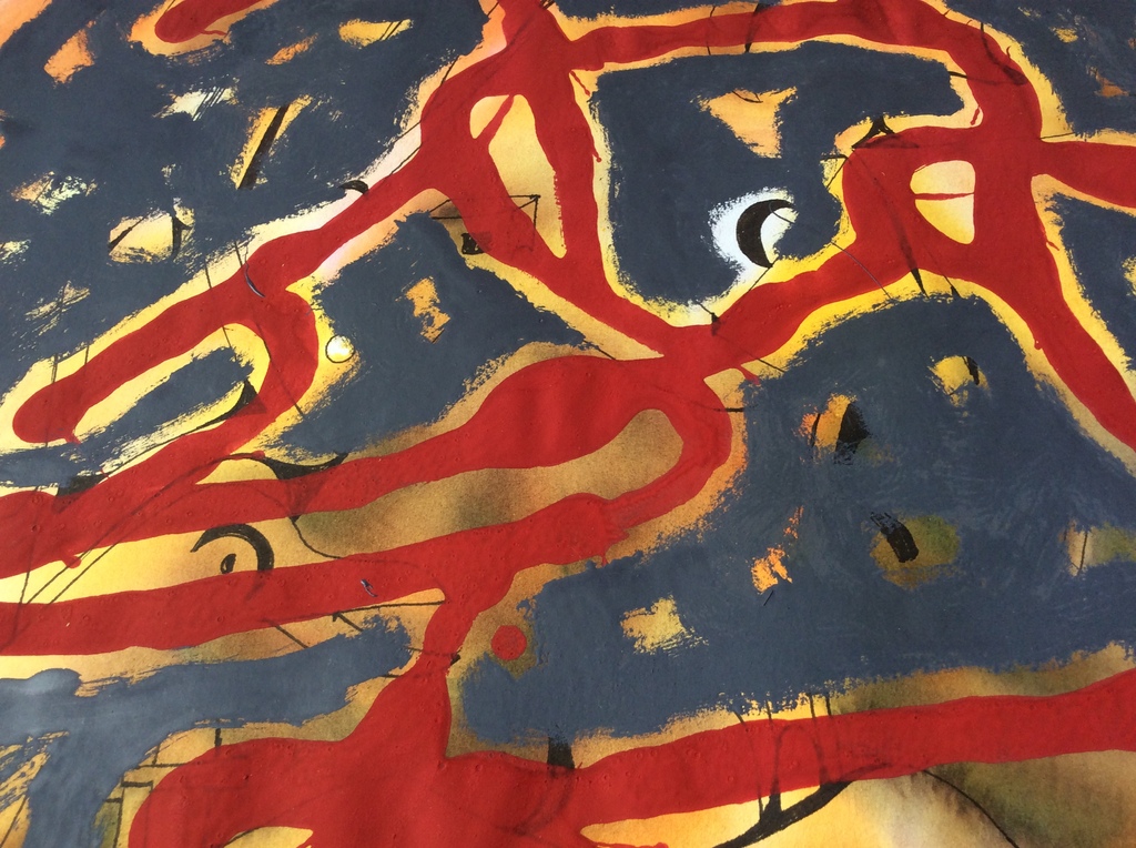 Jack Vissers, abstracte compositie, acryl op papier kopen? Bied vanaf 1!