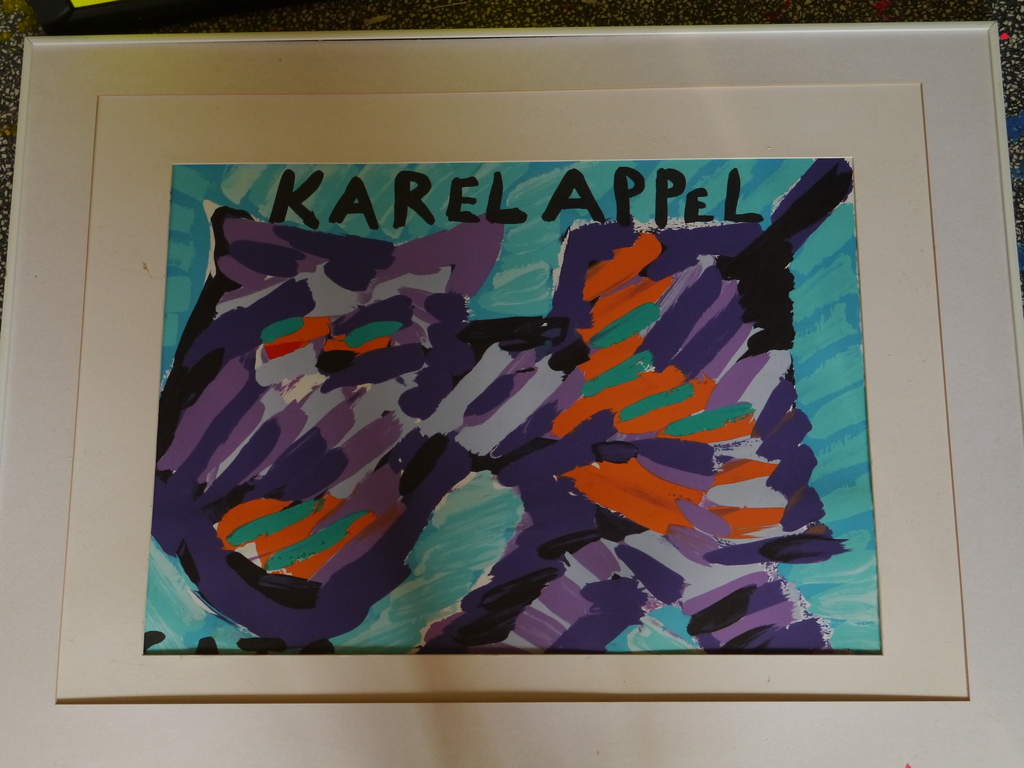 Karel Appel : Kleuren lithografie ,CATS kopen? Bied vanaf 125!