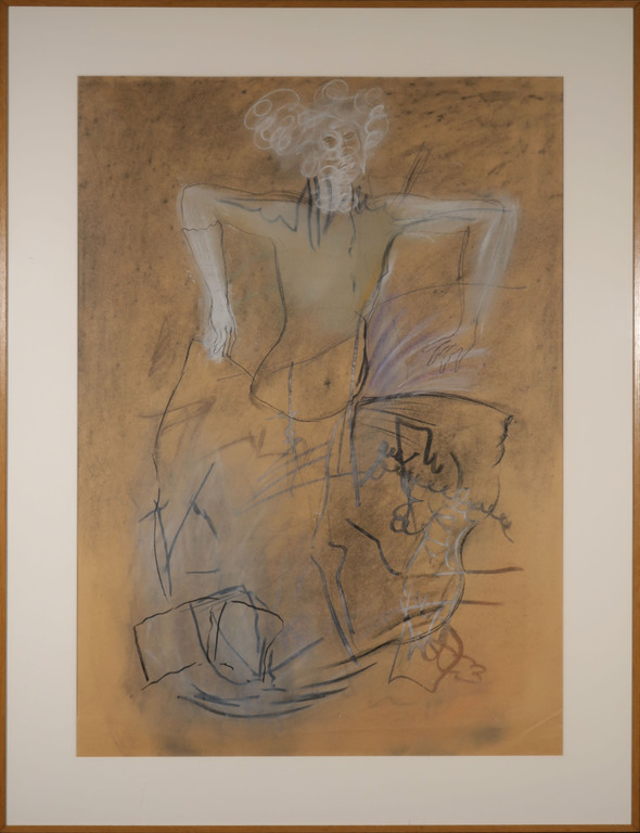 Mariette Linders: Gemengde techniek op papier, Z.T. - Ingelijst (Groot) verkocht voor € 50!