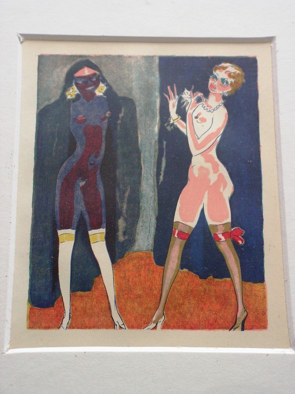 Kees van Dongen - houtsnede naar aquarel - La comparaison  verkocht voor € 145!