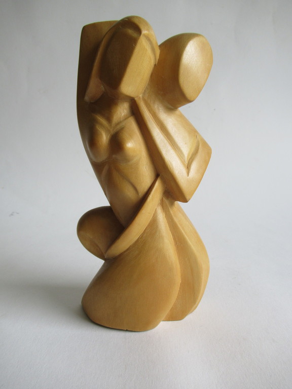 Onbekende kunstenaar: houtenbeeld, liefdespaar verkocht voor € 55!