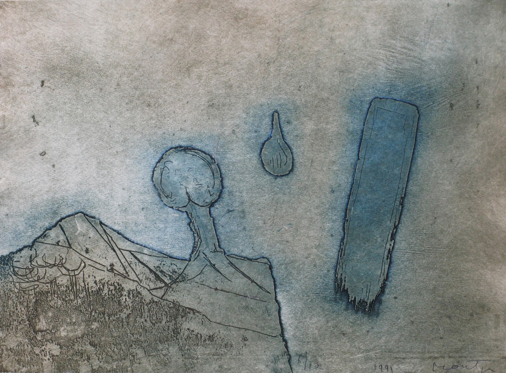 JAN MONTYN grote ets in exclusieve oplage van 12 - VIETNAM HEART BREAK BRIDGE 1991 - gesigneerd en  professioneel INGELIJST. verkocht voor € 350!