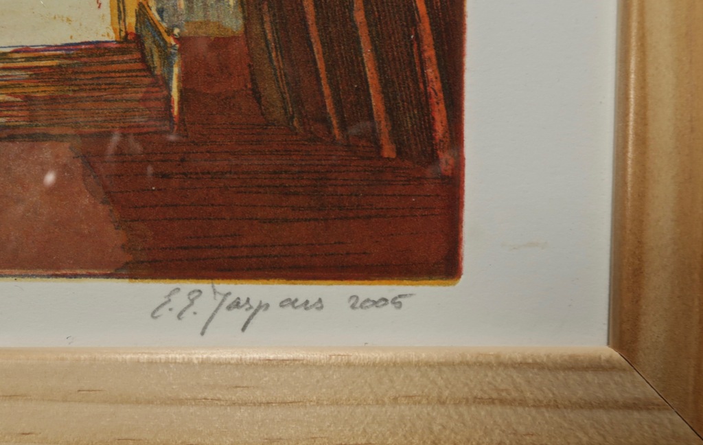 Lot met 2 werken van Eddy Jaspers: Litho, Buba.. - Ingelijst kopen? Bied vanaf 20!