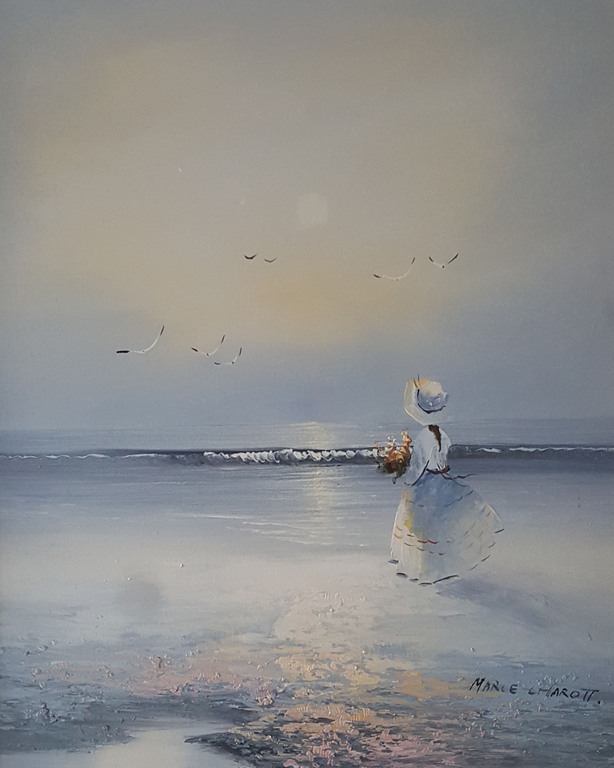Kijkend over zee, olieverf op doek, gesigneerd. kopen? Bied vanaf 1!