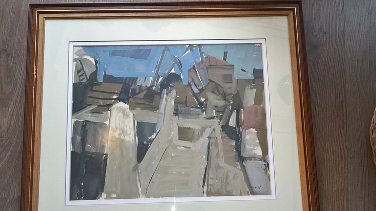 Frans Hollaardt, gouache, dok verkocht voor € 350!