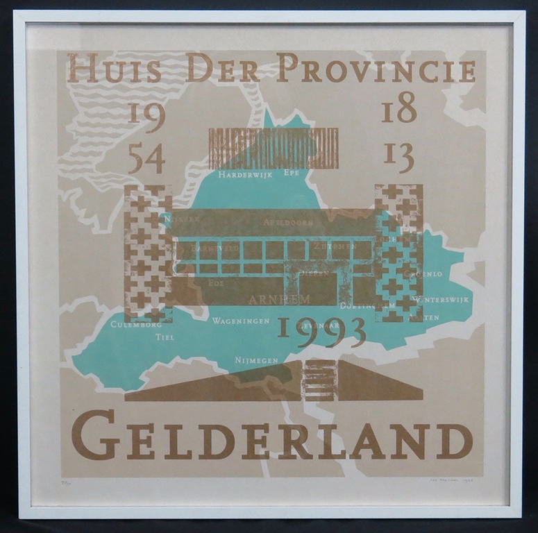 Geo Grevink: Zeefdruk, Gelderland - Ingelijst kopen? Bied vanaf 1!