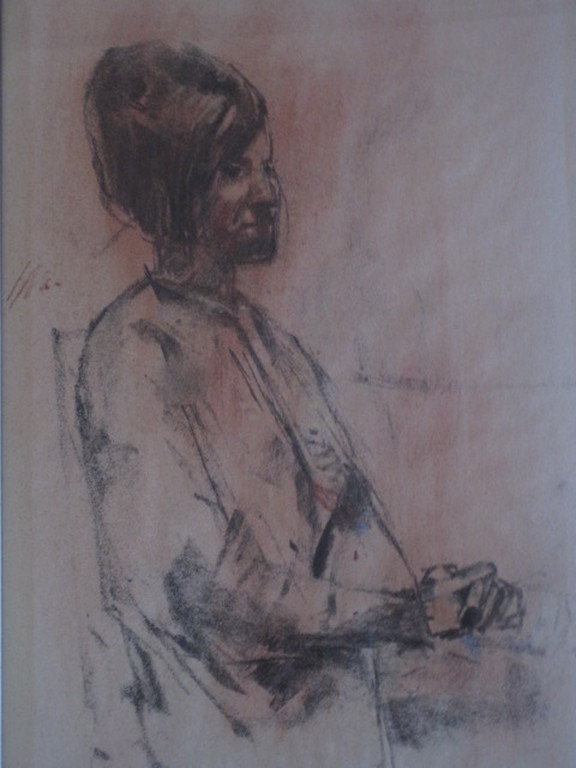 "Haarlemse Vijftiger" Poppe Damave 1921-1988 pastel/aquarel "damesportret" 1950 kopen? Bied vanaf 1!