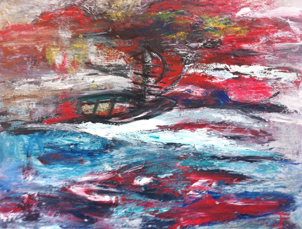 John Foppen -"As wild as it can be......"Olieverf op 3D canvas -gesigneerd -2016 verkocht voor € 129!