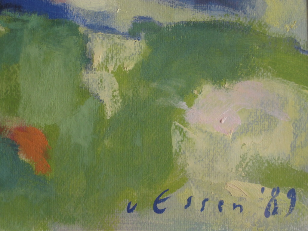 Indrukwekkend GROOT Acrylverf/Tempera schilderij "Land achter de Dijken" gesign. kopen? Bied vanaf 1!