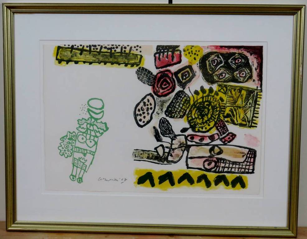 Corneille: Kleurenlitho, Femme de Nuit et d'Aube III - Ingelijst kopen? Bied vanaf 250!
