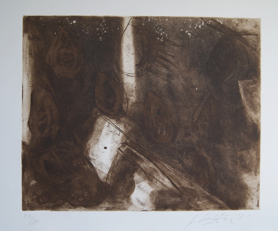 Ger Lataster kleuren ets 1982 - oplage 30 ex. verkocht voor € 90!