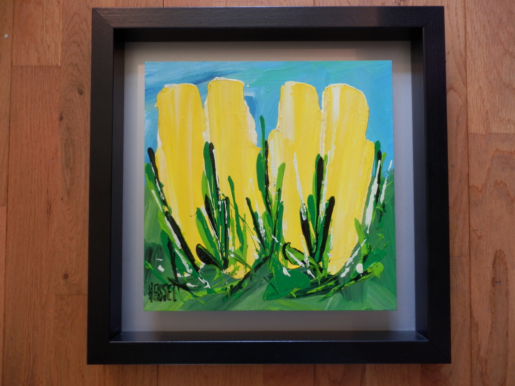 AD van HASSEL  Schilderij op MDF   GELE TULPEN  Handgesigneerd kopen? Bied vanaf 35!