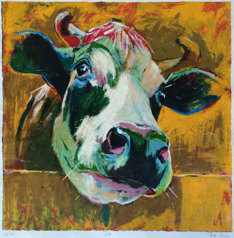 Theo Onnes, zeefdruk op handgeschept papier, titel "Ida" verkocht voor € 55!