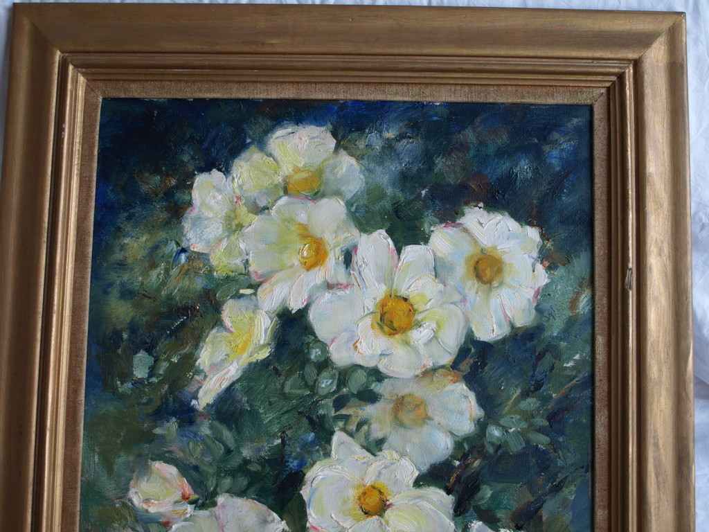 Onduidelijke signatuur : Olieverf op doek – Bloesem – ingelijst – ca 1925  kopen? Bied vanaf 75!