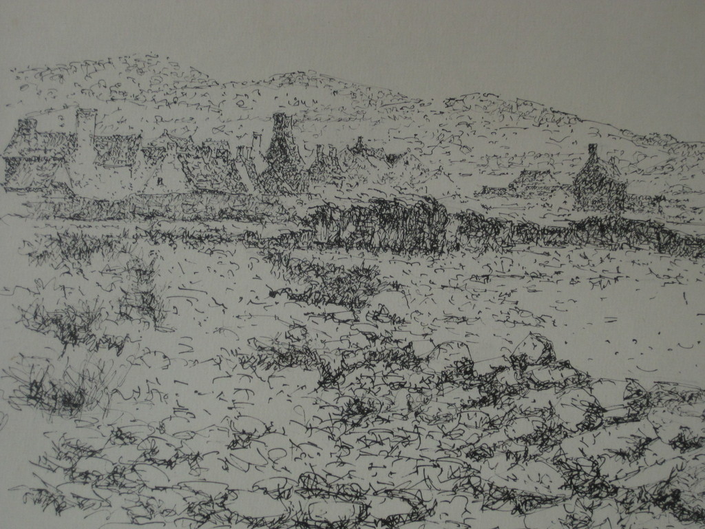 Willem Minderman 1910-1985  tekening oostind inkt "Ierland"  kopen? Bied vanaf 25!