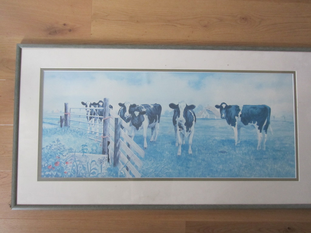 WIEBE VAN DER ZEE  FRAAIE AQUAREL KOEIEN verkocht voor € 50!