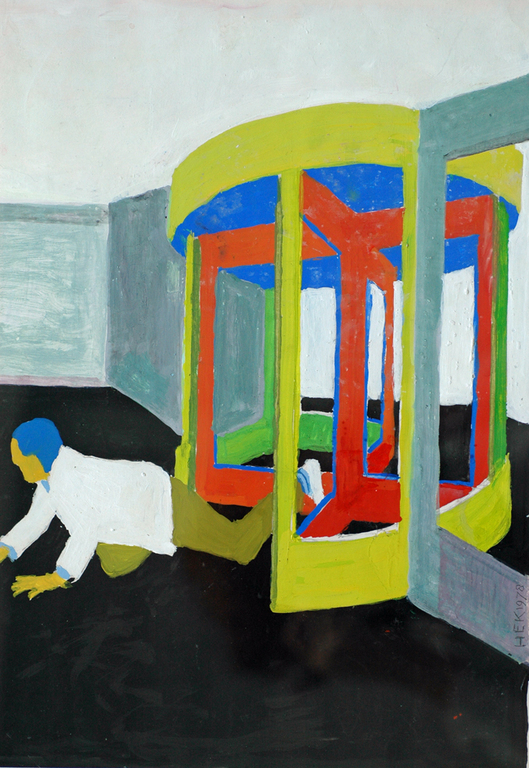 Hans Ebeling Koning, verf op papier, tourniquet verkocht voor € 76!