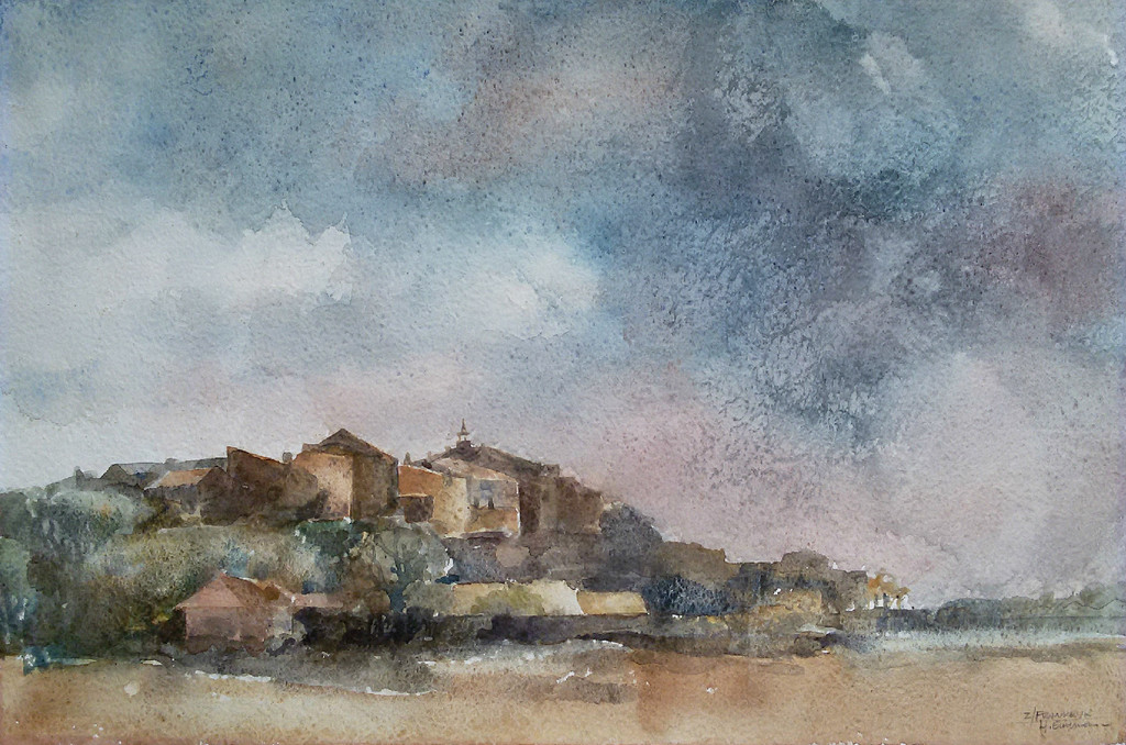 Hen Euverman - Zuid-Frankrijk, aquarel kopen? Bied vanaf 65!
