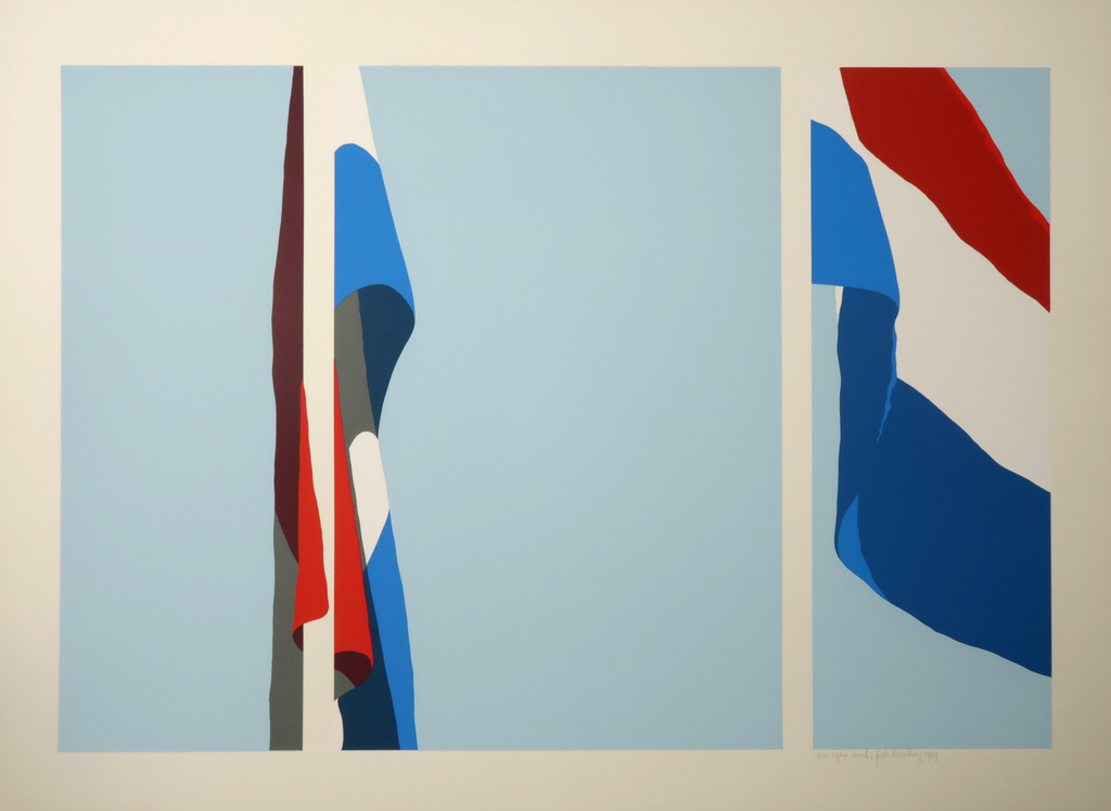 Frits Hesseling: Zeefdruk, Twee Nederlandse vlaggen kopen? Bied vanaf 20!