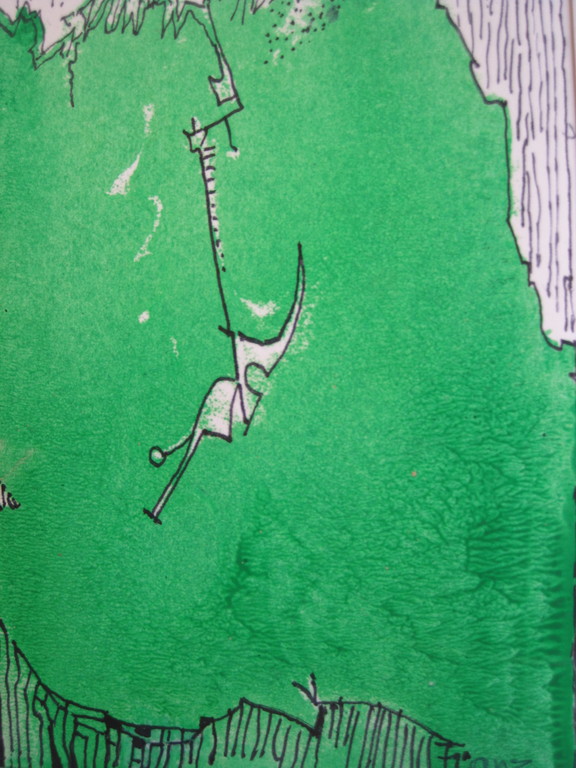 Nieuwe Haagse School Aquarel/Inkt "Abstract in Groen"  Piet Franz 1922-1991 kopen? Bied vanaf 1!