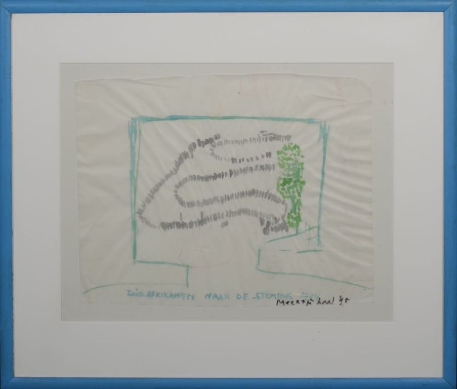 Meertje Kaal: Oost indische inkt op rijstpapier, Zuid Afrikanen.. - Ingelijst kopen? Bied vanaf 1!