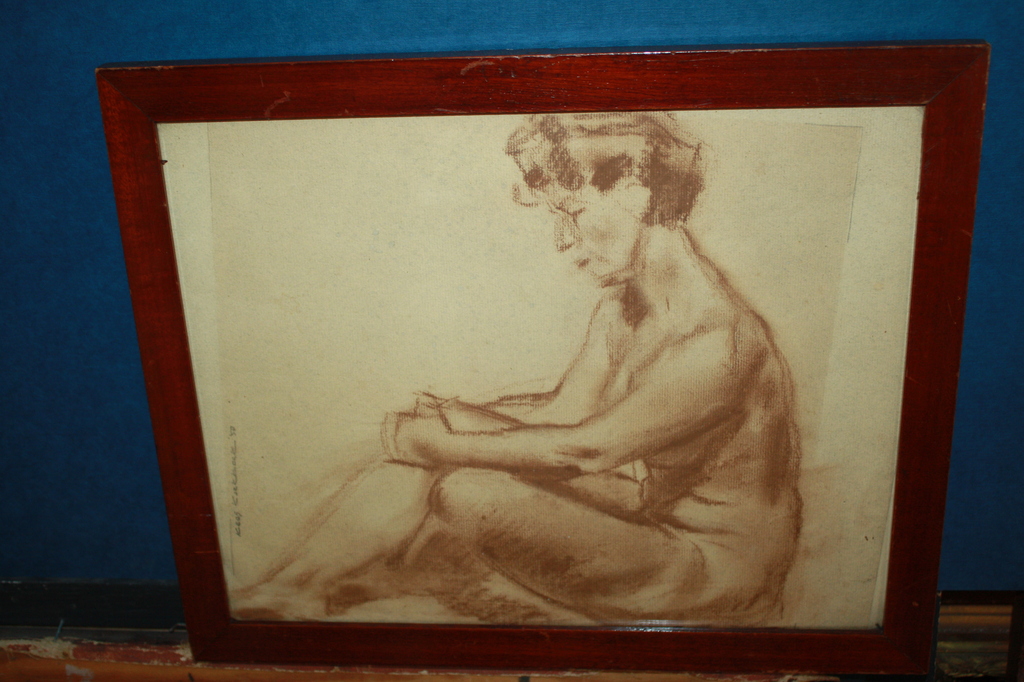 kees KOEKKOEK  - ZITTEND NAAKT pastel 1950 kopen? Bied vanaf 20!