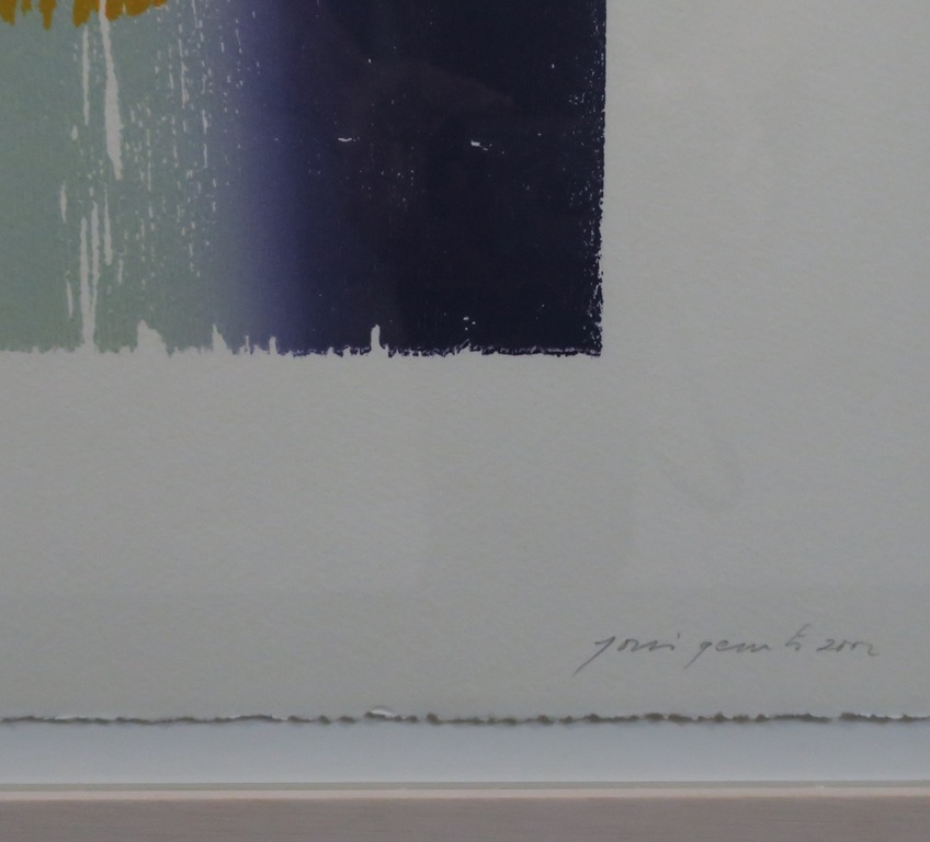 Joris Geurt: Houtsnede, Z.T. (geel) - Ingelijst kopen? Bied vanaf 20!