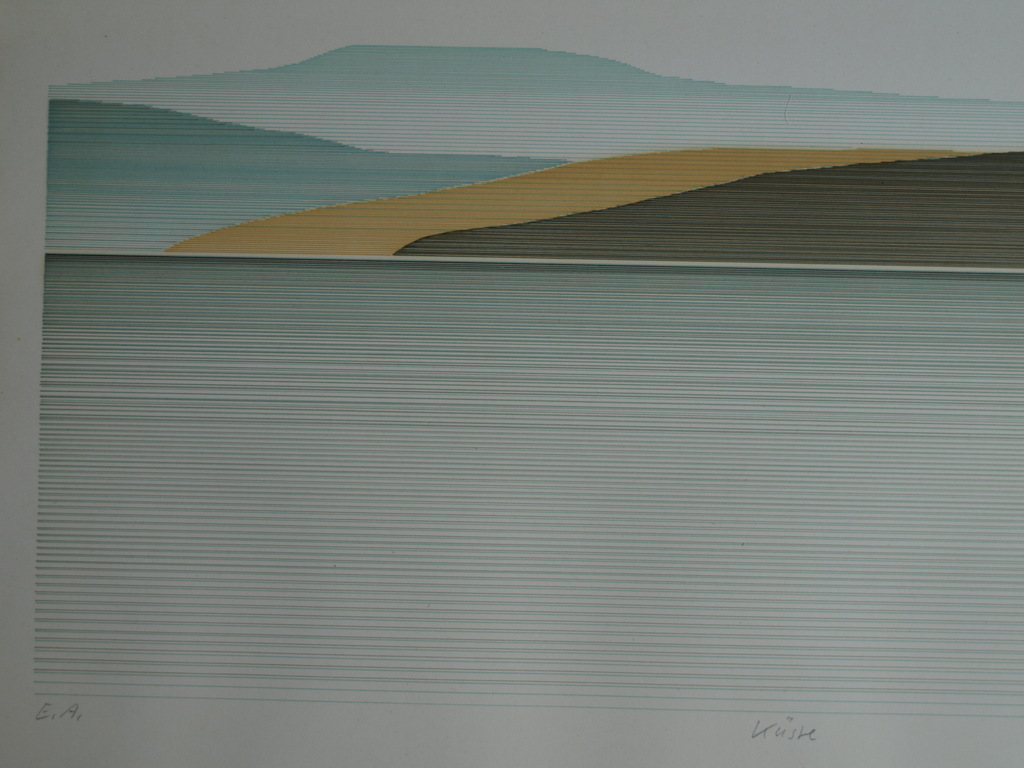 Claudia Keller : Zeefdruk , Küste – gesigneerd – 1980 - E.A. kopen? Bied vanaf 1!