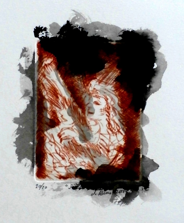 Jan de Beus - handingekleurde ets (waterverf): Salome IV - 2000 kopen? Bied vanaf 55!