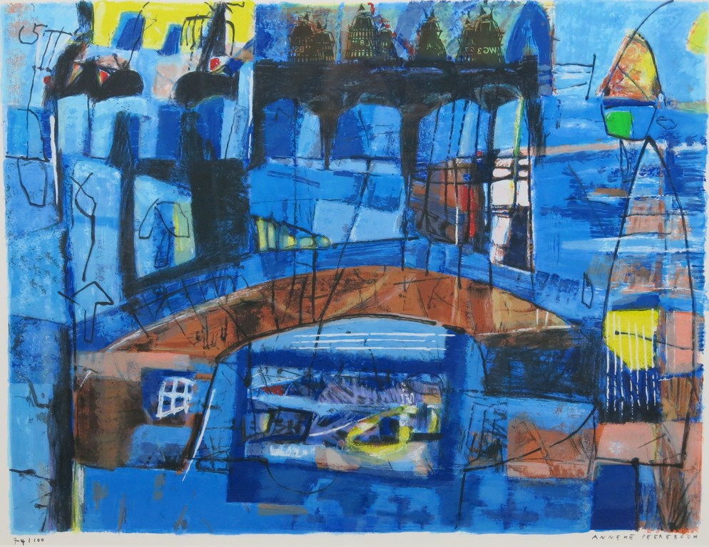 Anneke Peereboom: Zeefdruk, zonder titel - Ingelijst verkocht voor € 50!