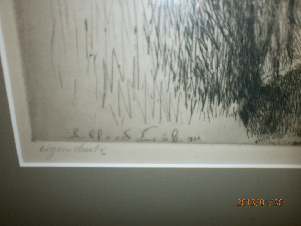 Alfred Löb, ets, staande jongedame kopen? Bied vanaf 95!