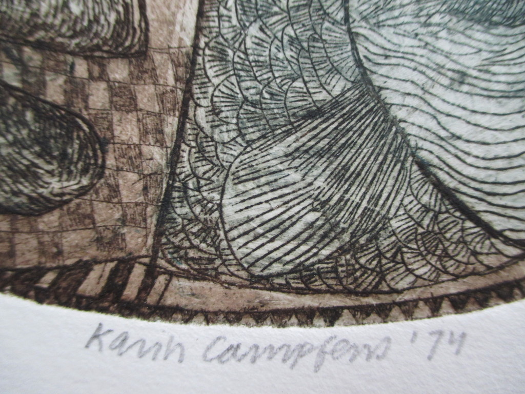 Karin Campfens, ronde kleurenets, 1974, V.A 1 EURO kopen? Bied vanaf 1!