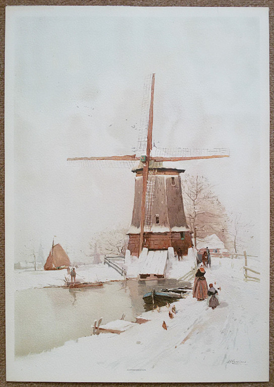 Henri Cassiers - Winters Nederland, chromolithografie kopen? Bied vanaf 30!