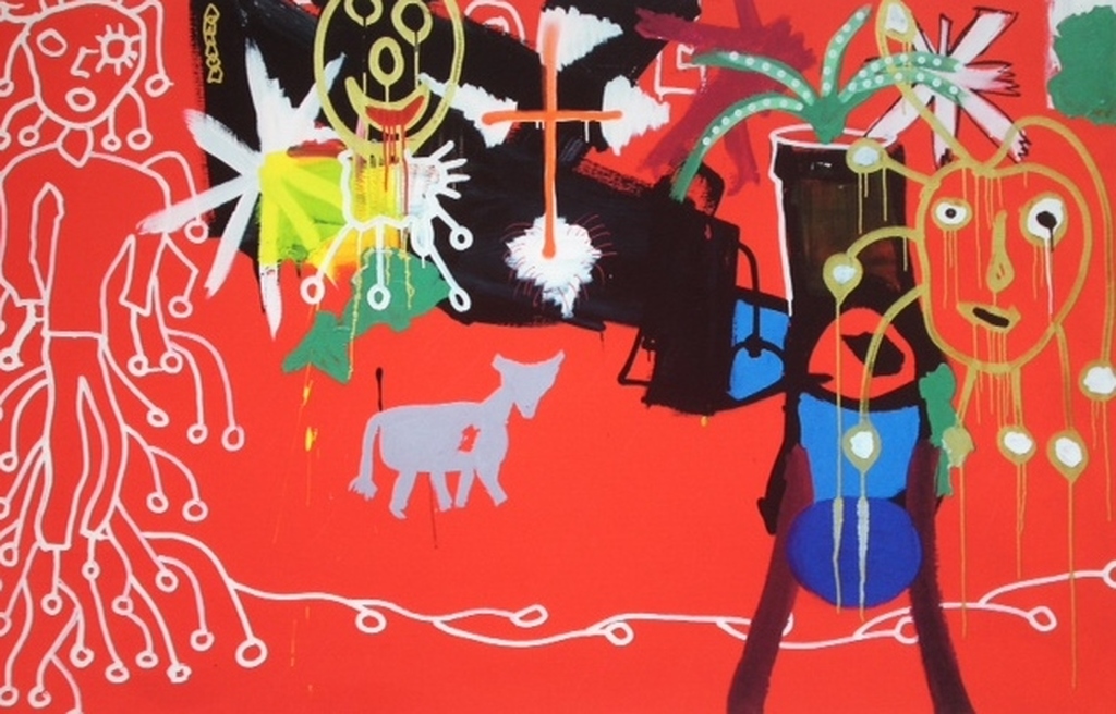 Paul Kostabi, kleurenlitho, gesigneerd in potlood verkocht voor € 35!