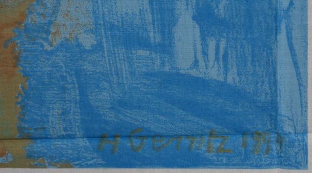 Harrie Gerritz: Zeefdruk op katoenzijde, Territorium kopen? Bied vanaf 20!