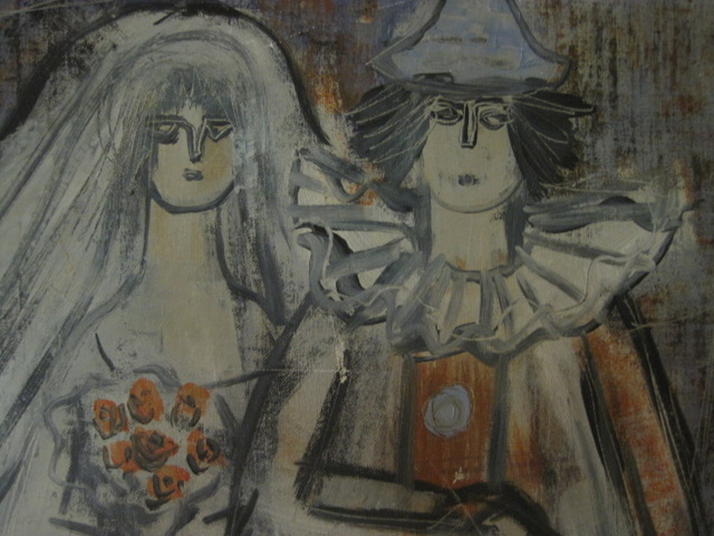 Hongaarse modernist Laszlo Dregely 1932-1990 "Huwelijk" olieverf 1953 kopen? Bied vanaf 1!