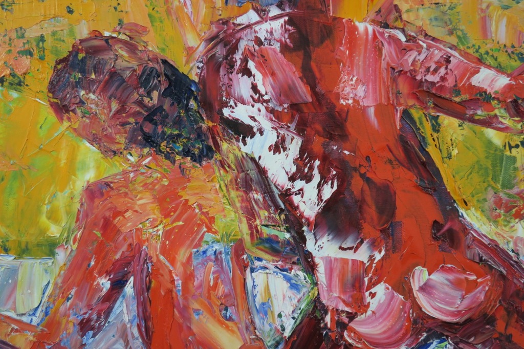 Franca Muller Jabusch: Olieverf op doek, Rood kleur van het hart kopen? Bied vanaf 80!