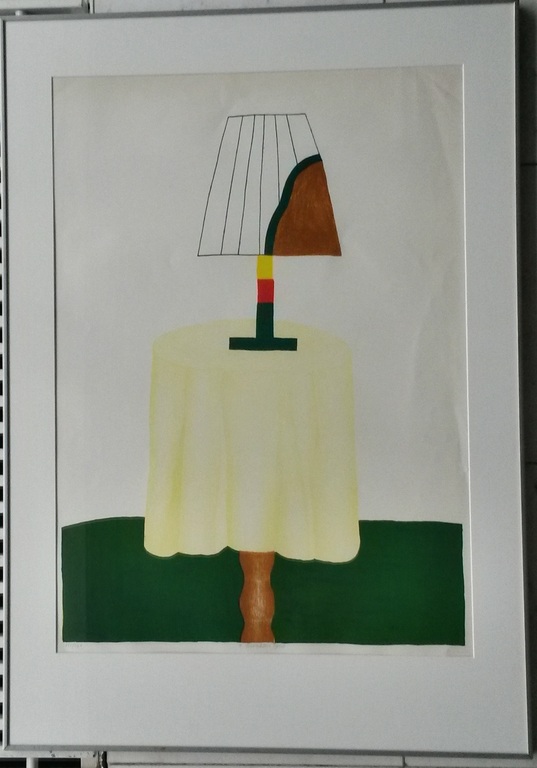 Reinier Lucassen - litho - zonder titel (Een gezellig hoekje) verkocht voor € 80!